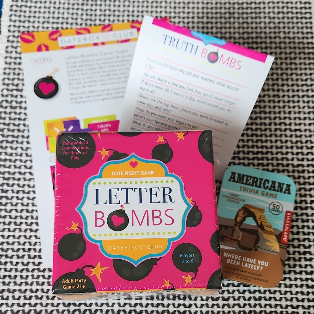 NWT Letter Bombs Date Night Game And Americana Trivia Game